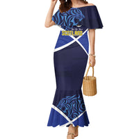 Custom Scotland National Football Mermaid Dress Lions with Flag Sporty Tartan Style
