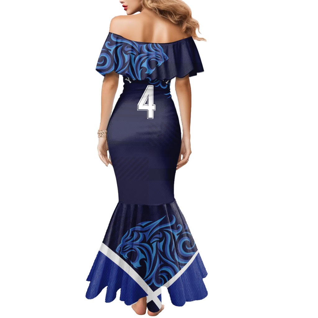 Custom Scotland National Football Mermaid Dress Lions with Flag Sporty Tartan Style