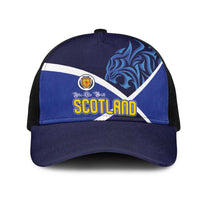 Scotland National Football Mesh Trucker Cap Lions with Flag Sporty Tartan Style