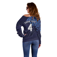 Custom Scotland National Football Off Shoulder Sweater Lions with Flag Sporty Tartan Style