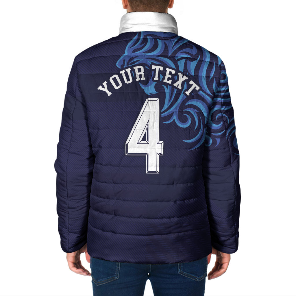 Custom Scotland National Football Padded Jacket Lions with Flag Sporty Tartan Style