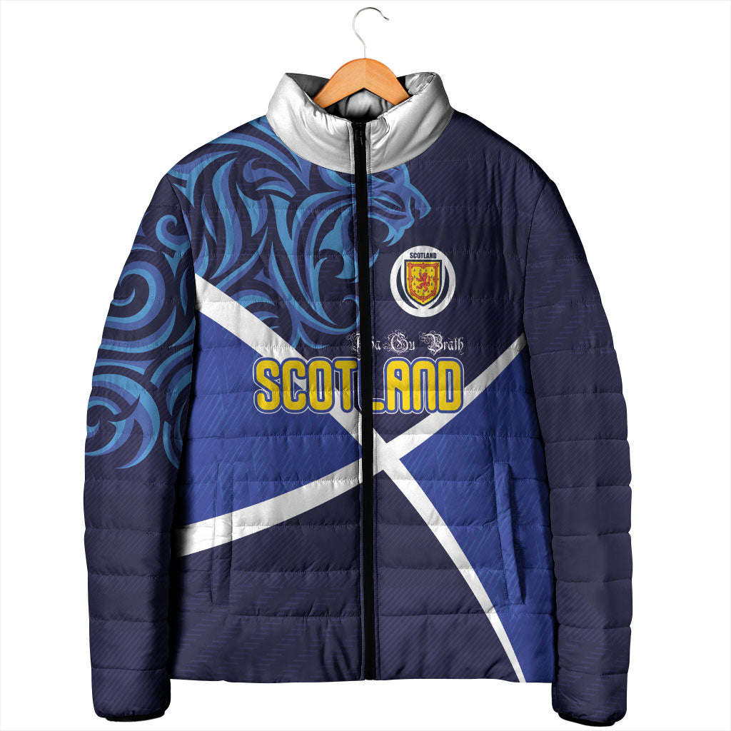 Custom Scotland National Football Padded Jacket Lions with Flag Sporty Tartan Style