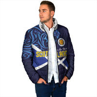 Custom Scotland National Football Padded Jacket Lions with Flag Sporty Tartan Style