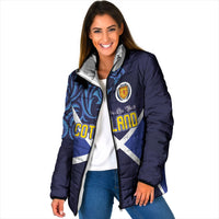 Custom Scotland National Football Padded Jacket Lions with Flag Sporty Tartan Style