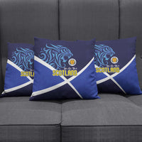 Scotland National Football Pillow Cover Lions with Flag Sporty Tartan Style