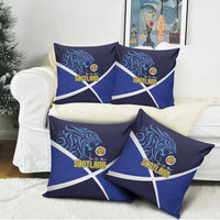 Scotland National Football Pillow Cover Lions with Flag Sporty Tartan Style