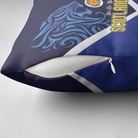Scotland National Football Pillow Cover Lions with Flag Sporty Tartan Style