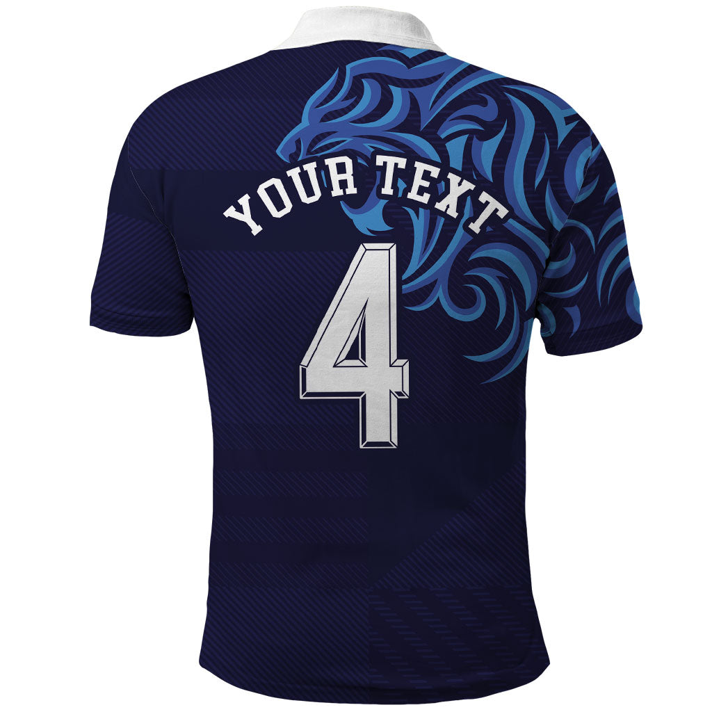 Custom Scotland National Football Polo Shirt Lions with Flag Sporty Tartan Style