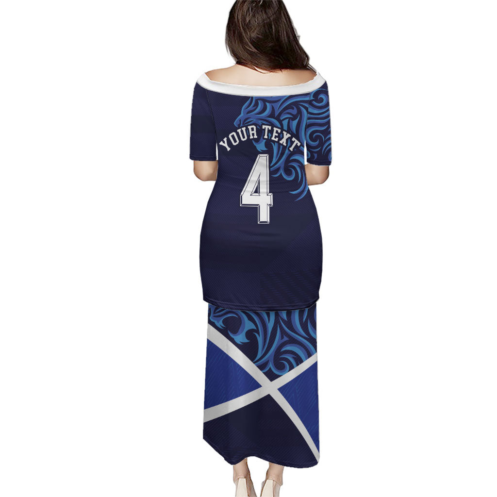 Custom Scotland National Football Puletasi Lions with Flag Sporty Tartan Style