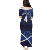 Custom Scotland National Football Puletasi Lions with Flag Sporty Tartan Style