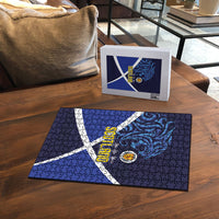 Scotland National Football Puzzle Lions with Flag Sporty Tartan Style