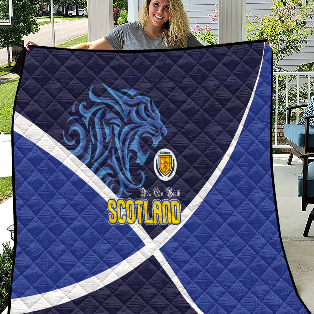 Scotland National Football Quilt Lions with Flag Sporty Tartan Style