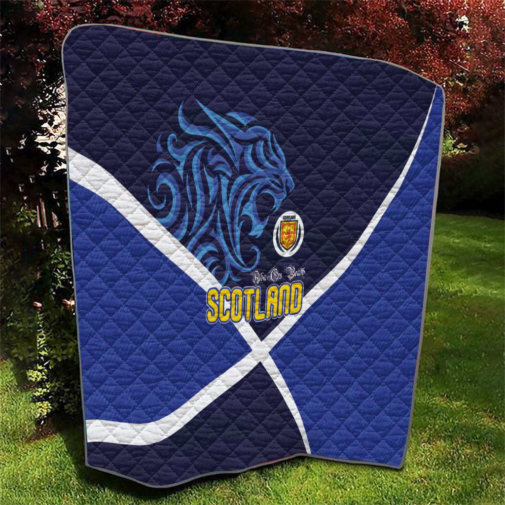 Scotland National Football Quilt Lions with Flag Sporty Tartan Style