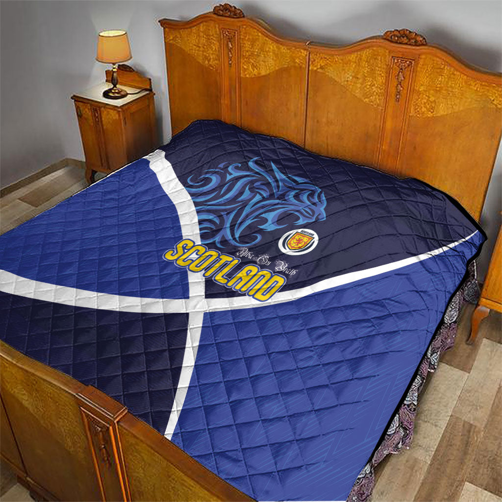 Scotland National Football Quilt Lions with Flag Sporty Tartan Style
