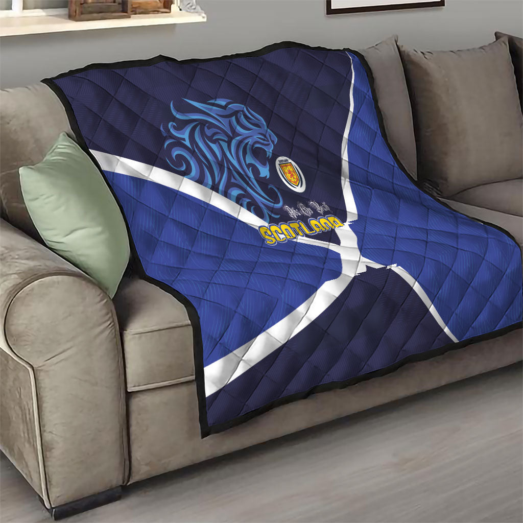 Scotland National Football Quilt Lions with Flag Sporty Tartan Style