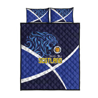 Scotland National Football Quilt Bed Set Lions with Flag Sporty Tartan Style