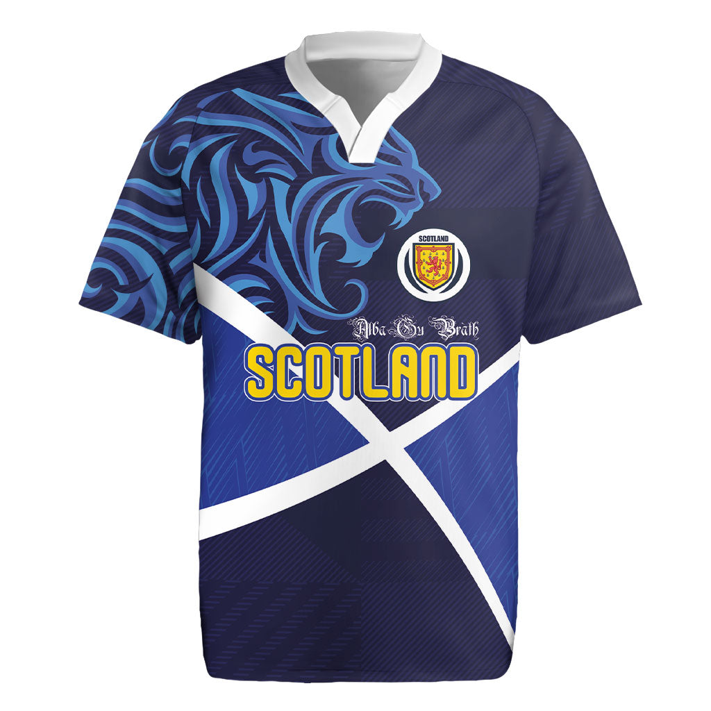 Custom Scotland National Football Rugby Jersey Lions with Flag Sporty Tartan Style