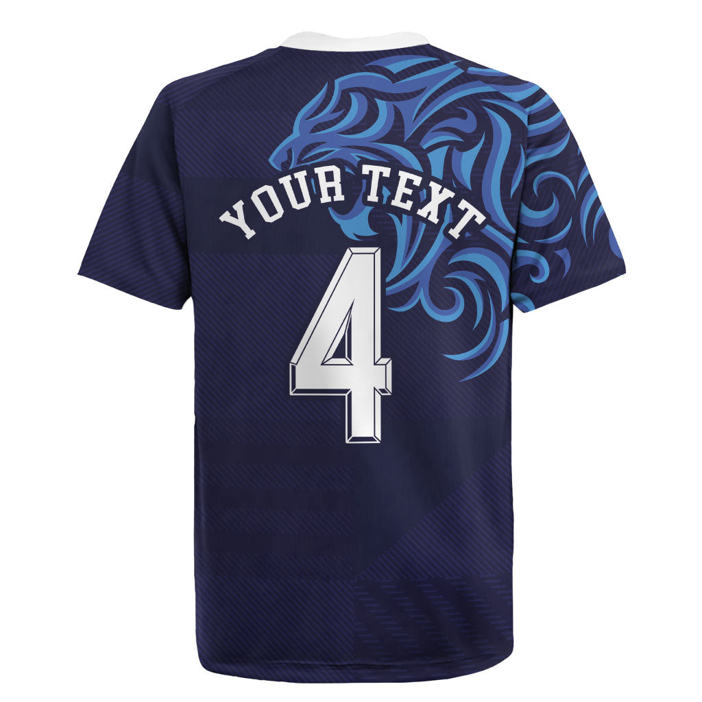 Custom Scotland National Football Rugby Jersey Lions with Flag Sporty Tartan Style