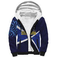 Custom Scotland National Football Sherpa Hoodie Lions with Flag Sporty Tartan Style