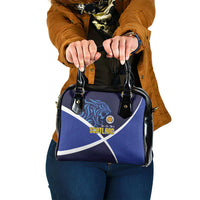 Scotland National Football Shoulder Handbag Lions with Flag Sporty Tartan Style
