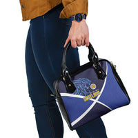 Scotland National Football Shoulder Handbag Lions with Flag Sporty Tartan Style