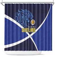 Scotland National Football Shower Curtain Lions with Flag Sporty Tartan Style