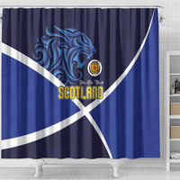 Scotland National Football Shower Curtain Lions with Flag Sporty Tartan Style