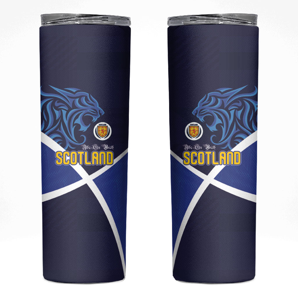 Scotland National Football Skinny Tumbler Lions with Flag Sporty Tartan Style