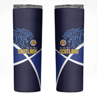Scotland National Football Skinny Tumbler Lions with Flag Sporty Tartan Style