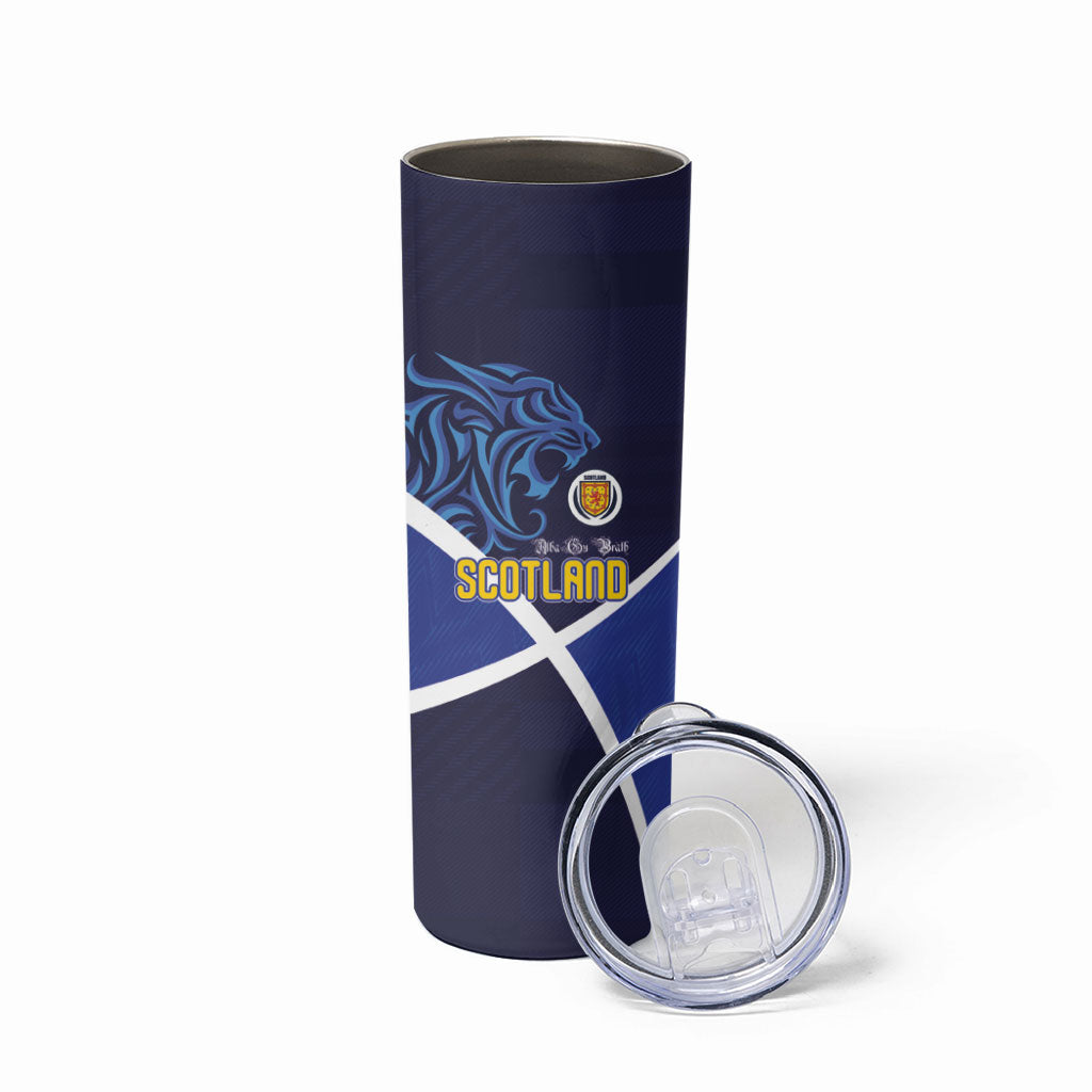 Scotland National Football Skinny Tumbler Lions with Flag Sporty Tartan Style