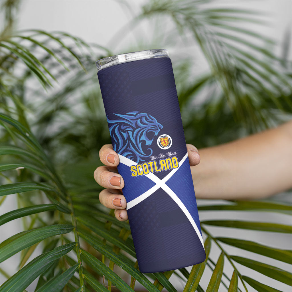 Scotland National Football Skinny Tumbler Lions with Flag Sporty Tartan Style