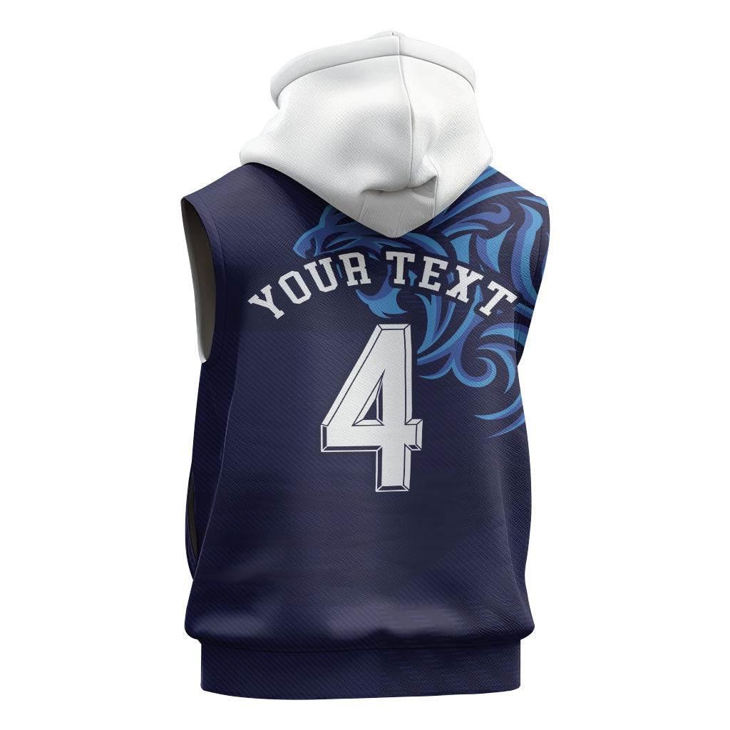 Custom Scotland National Football Sleeveless Hoodie Lions with Flag Sporty Tartan Style