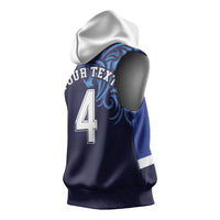 Custom Scotland National Football Sleeveless Hoodie Lions with Flag Sporty Tartan Style