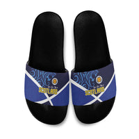 Scotland National Football Slide Sandals Lions with Flag Sporty Tartan Style