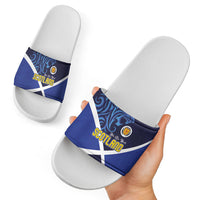 Scotland National Football Slide Sandals Lions with Flag Sporty Tartan Style