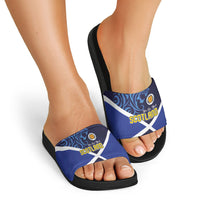 Scotland National Football Slide Sandals Lions with Flag Sporty Tartan Style