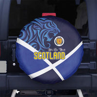 Scotland National Football Spare Tire Cover Lions with Flag Sporty Tartan Style