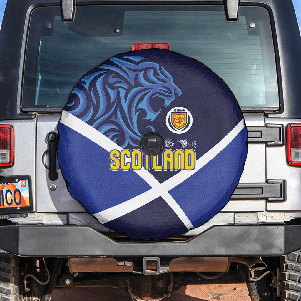 Scotland National Football Spare Tire Cover Lions with Flag Sporty Tartan Style