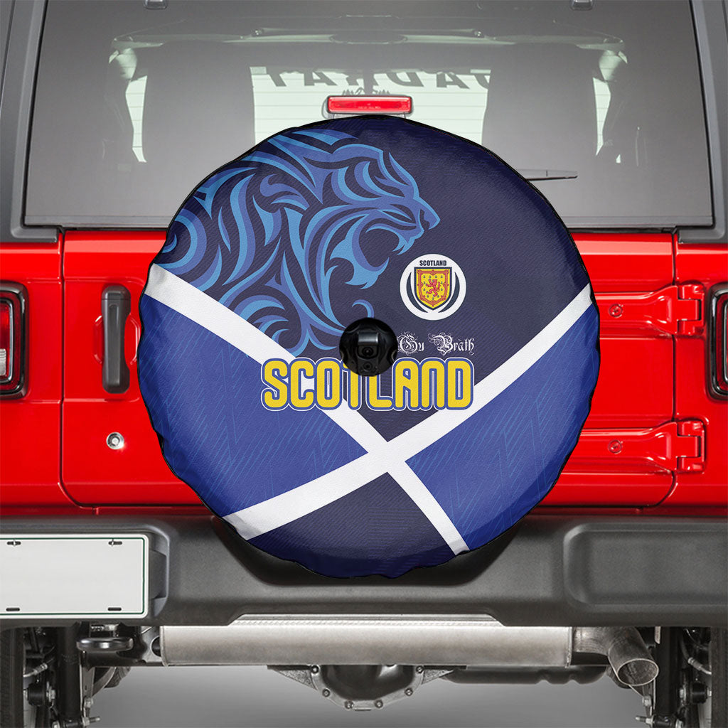Scotland National Football Spare Tire Cover Lions with Flag Sporty Tartan Style