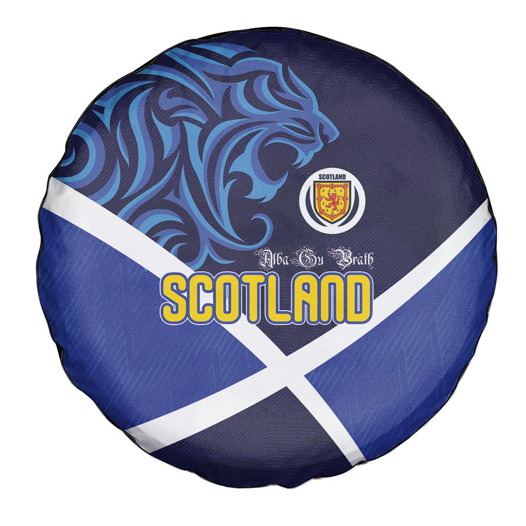 Scotland National Football Spare Tire Cover Lions with Flag Sporty Tartan Style