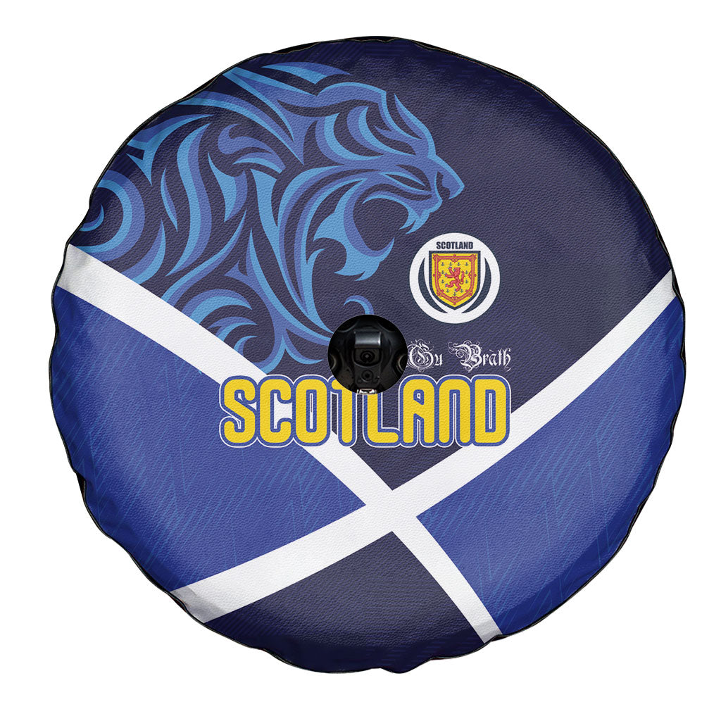 Scotland National Football Spare Tire Cover Lions with Flag Sporty Tartan Style