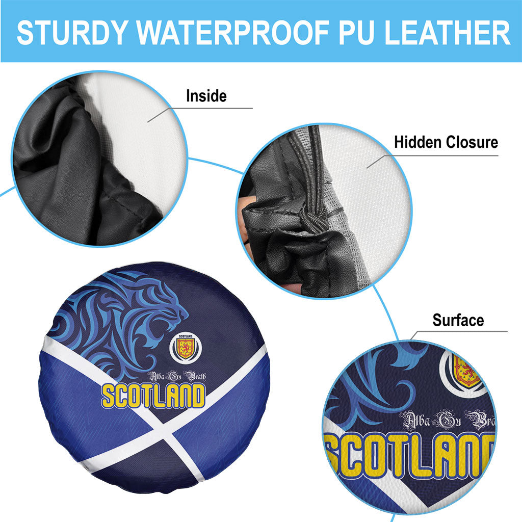 Scotland National Football Spare Tire Cover Lions with Flag Sporty Tartan Style