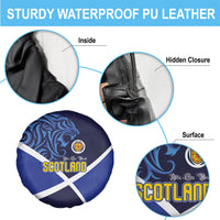 Scotland National Football Spare Tire Cover Lions with Flag Sporty Tartan Style