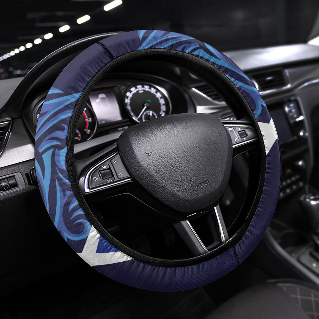 Scotland National Football Steering Wheel Cover Lions with Flag Sporty Tartan Style