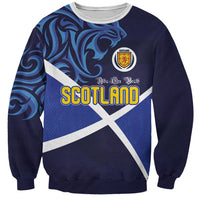 Custom Scotland National Football Sweatshirt Lions with Flag Sporty Tartan Style