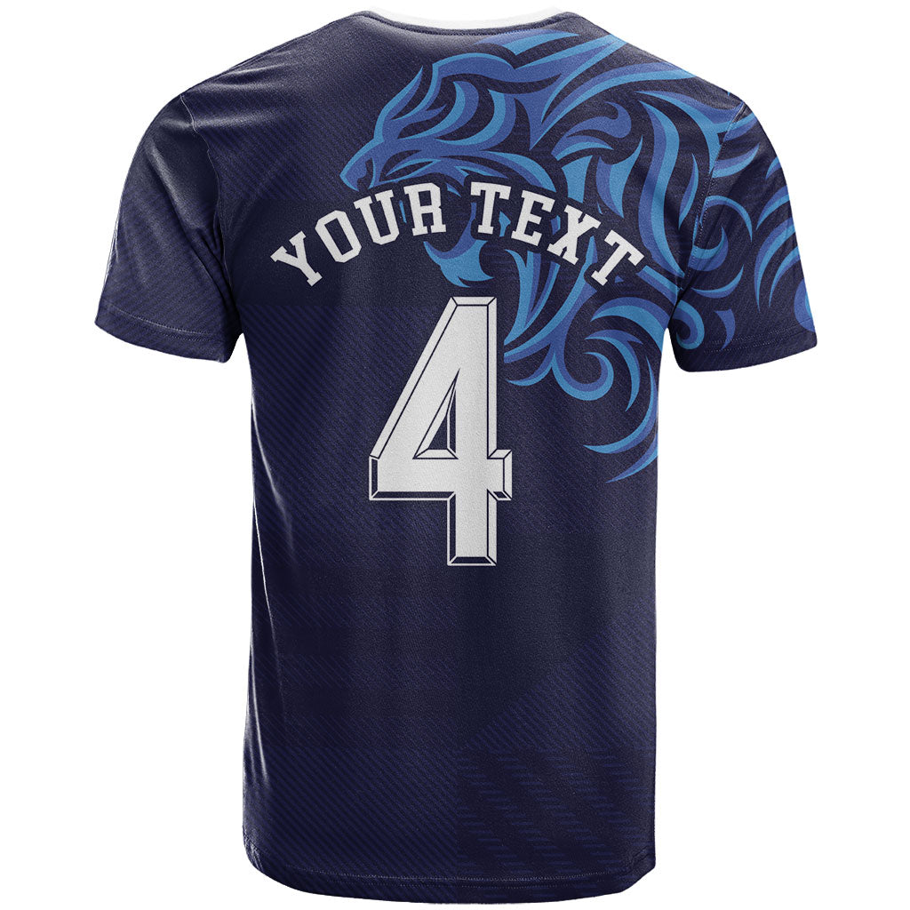 Custom Scotland National Football T Shirt Lions with Flag Sporty Tartan Style