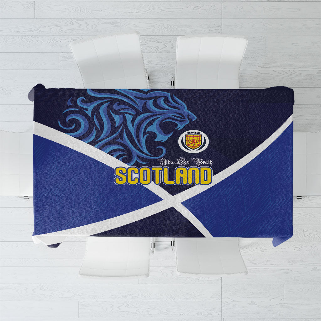 Scotland National Football Tablecloth Lions with Flag Sporty Tartan Style