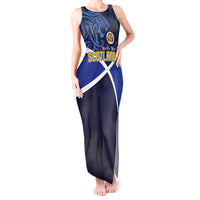 Custom Scotland National Football Tank Maxi Dress Lions with Flag Sporty Tartan Style