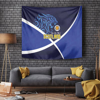 Scotland National Football Tapestry Lions with Flag Sporty Tartan Style