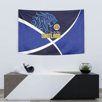 Scotland National Football Tapestry Lions with Flag Sporty Tartan Style